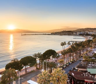 Sunset over Cannes, France