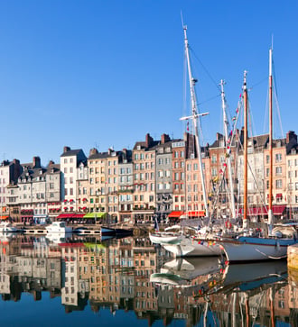 Boats in the harbour at Honfleur, France