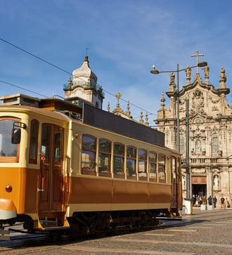 Historic tram in Porto