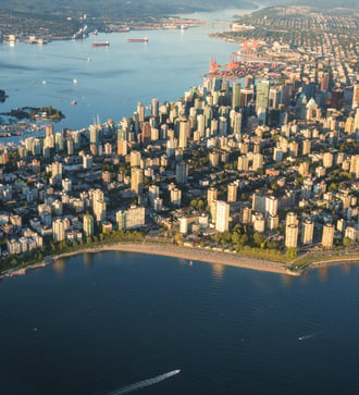 Aerial view of Vancouver, Canada