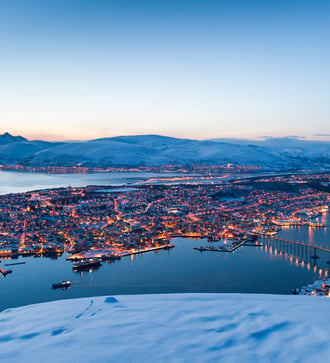 View over Tromso in winter