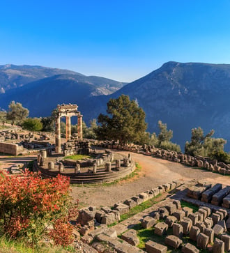 Temple at ancient Delphi, Greece