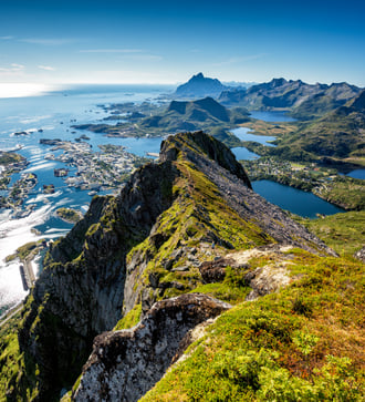 Aerial view of Svolvaer, Norway