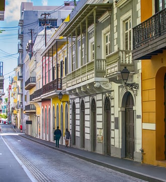Old town streets of San Juan, Puerto Rico