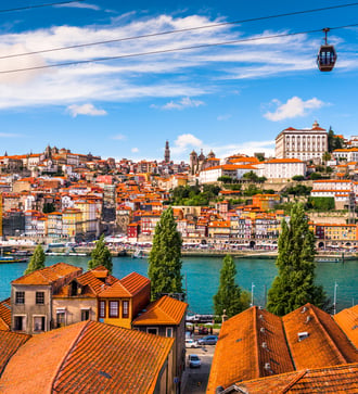 Cable cars in Porto, Portugal