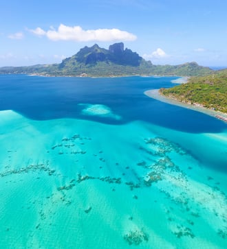 Aerial view of Bora Bora, French Polynesia