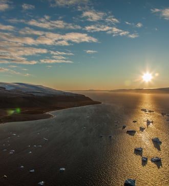 Sunrise over Qaanaaq, Greenland