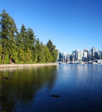 View of city and Stanley Park, Vancouver