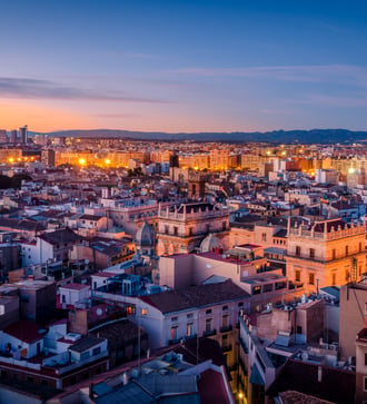 Sunset over Valencia, Spain