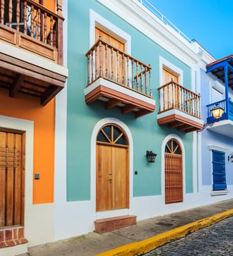 Colourful street in San Juan, Puerto Rico