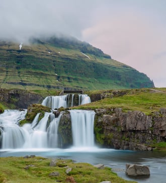 Kirkjufellsfoss waterfall near Grundarfjordur, Iceland