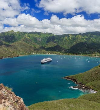 Taiohae bay in Nuku Hiva, French Polynesia