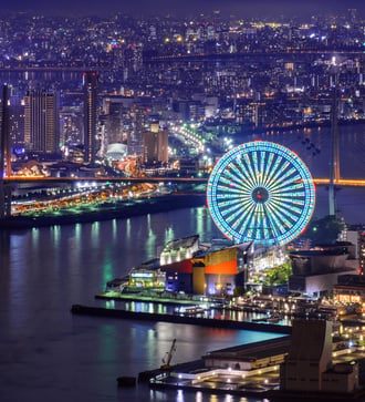 Osaka, Japan by night