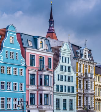 Historic buildings in Rostock, Germany