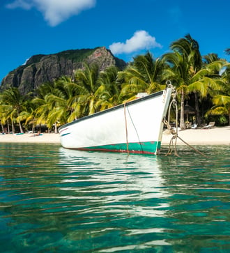 Boat off the coast of Mauritius