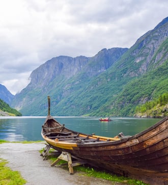 Viking boat, Gudvangen, Norway