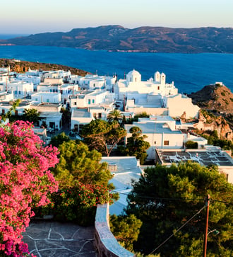Plaka village on Milos, Greece
