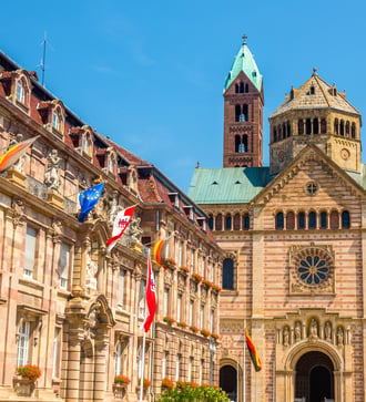 City hall and cathedral in Speyer, Germany