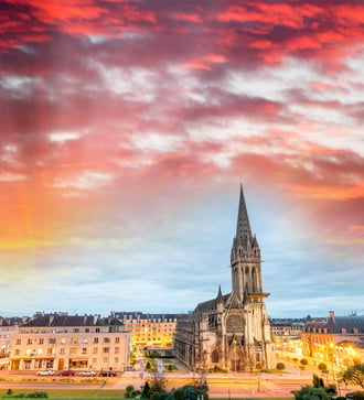 Sunset over Caen, France