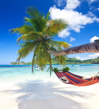 Beach on Mahé, Seychelles with hammock