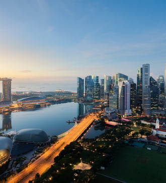 Singapore skyline at dusk