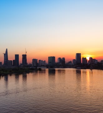 Sunset over Ho Chi Minh City, Vietnam