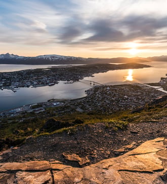 View of Tromso from Mount Storsteinen, Norway