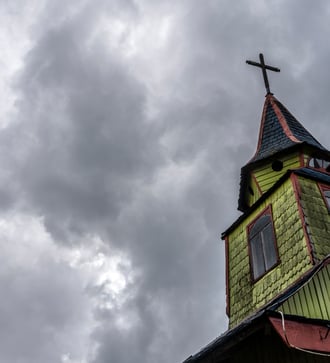 Quemchi church, Chiloe Island, Chile