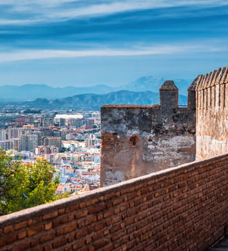 View from Gibralfaro fortress in Málaga, Spain