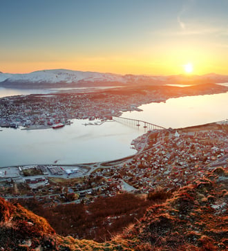 Sunset over Tromsø, Norway