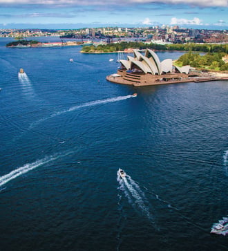 Aerial view of Sydney harbour, Australia