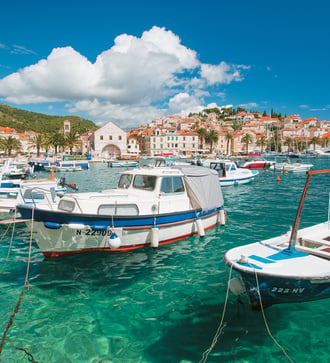 Boats in the harbour, Hvar