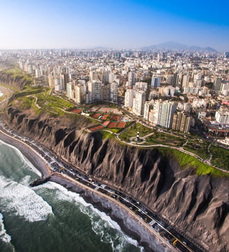 Miraflores cliffs in Lima, Peru