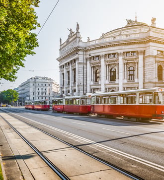 Tram in Vienna, Austria