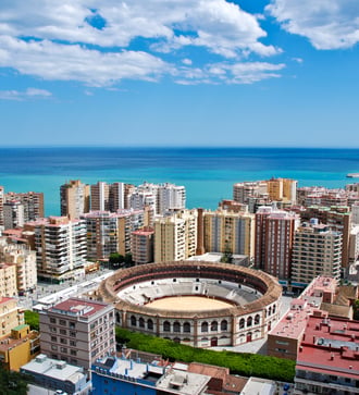 Aerial view of Málaga, Spain