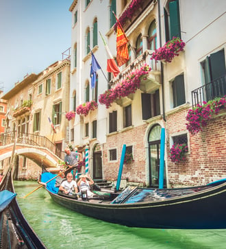 Gondola ride through Venice