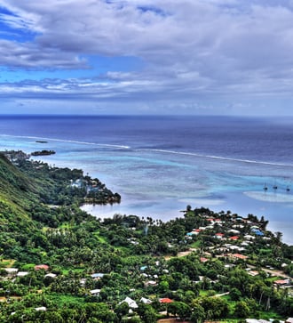 View of lagoon in Mo'orea, French Polynesia