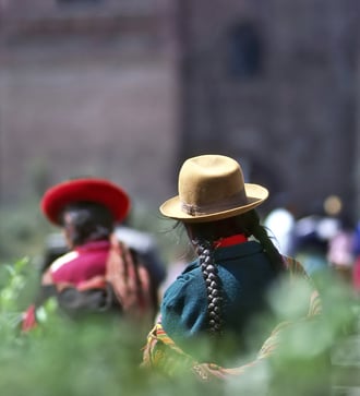 Indigenous women in Quito, Ecuador