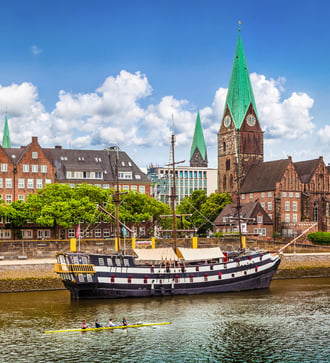 Weser river in Bremen, Germany