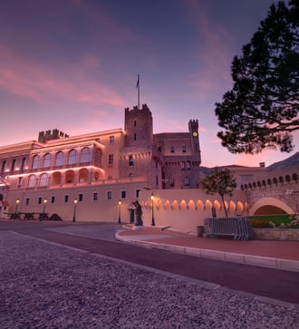 Sunset over the Prince's Palace, Monaco