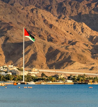 Giant Jordanian flag in Aqaba, Jordan