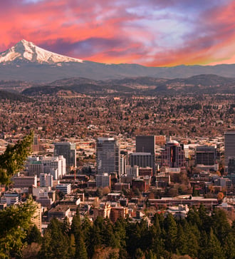 Sunrise over Portland, Oregon
