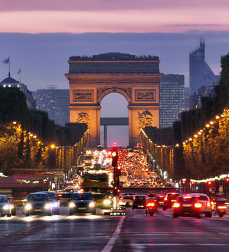 Champs Elysées at night, Paris