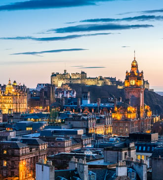 Sunset over Edinburgh, Scotland