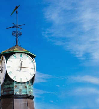 Clock on Aker Brygge dock, Oslo, Norway