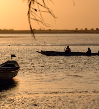Senegalese men sailing
