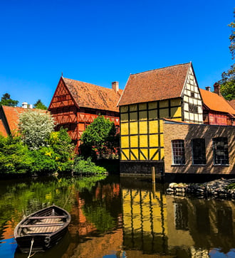 Old houses in Aarhus, Denmark
