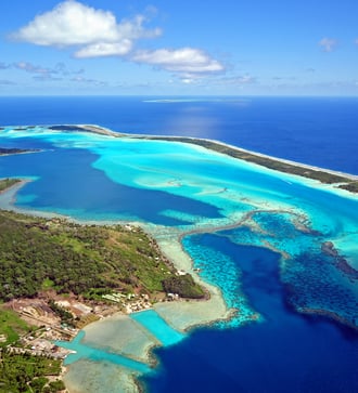Aerial view of Bora Bora, French Polynesia