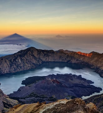 Sunrise over Mount Rinjani on Lombok, Indonesia