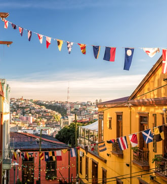 Colourful buildings in Valparaíso, Chile